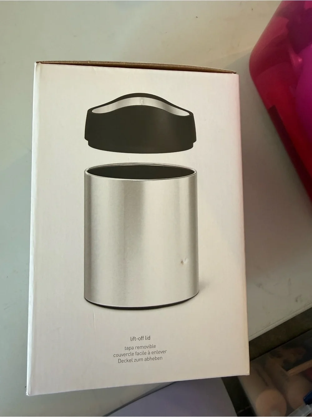 simplehuman Mini Can with Grey Trim - Silver and Grey - Picture 5 of 5